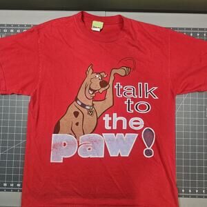 Vintage Scooby Doo Tshirt Large Red Y2K Streetwear Cartoon Movie TV Retro Skater